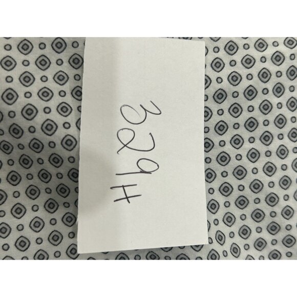 Perry Ellis Short Sleeve Button-Down Shirt White Black Geometric Print Sz 2X - Picture 9 of 9